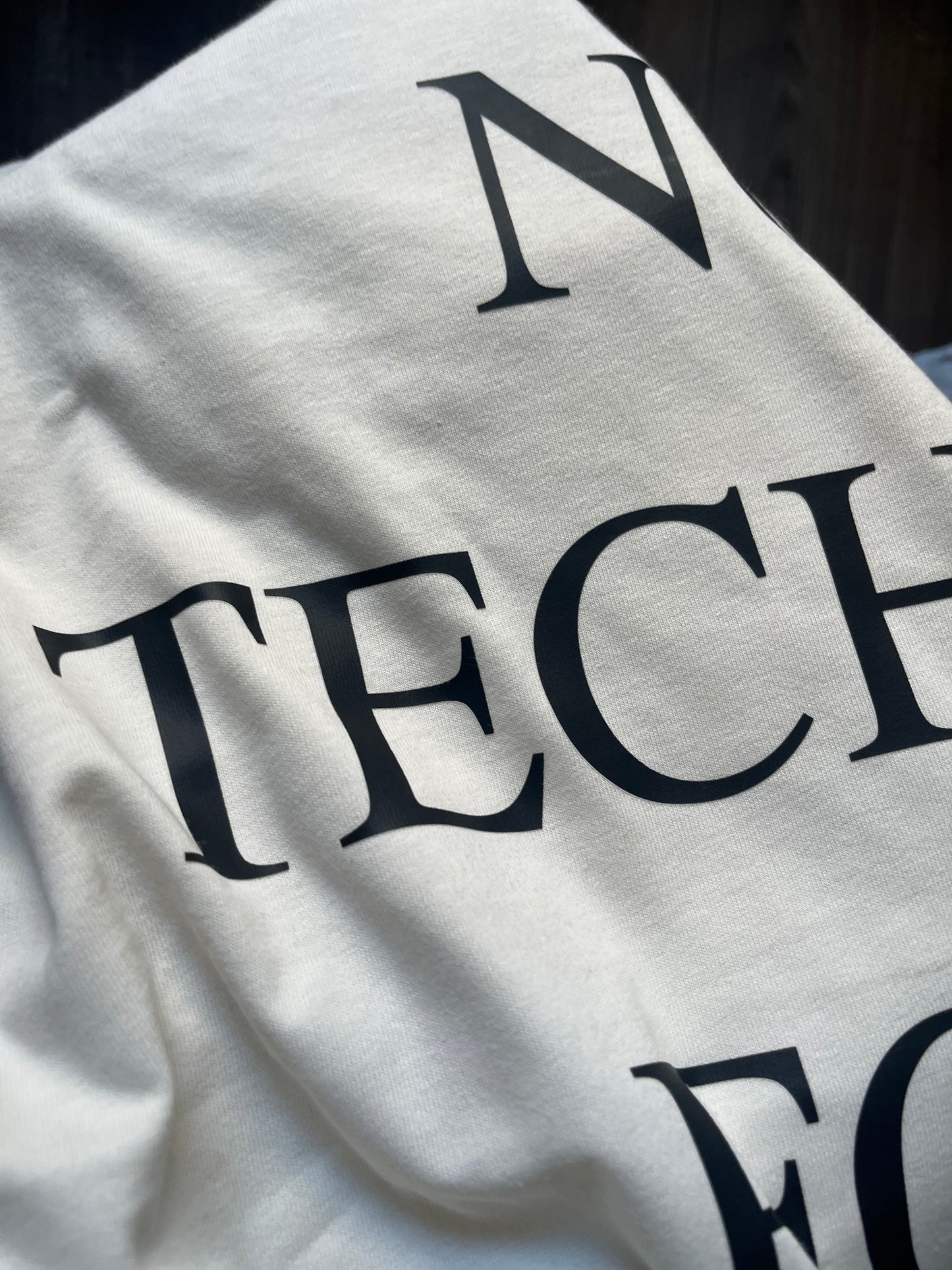 NO TECHNO FOR YOU. Premium Oversized Unisex T-Shirt. - Detoxing from dopamine.