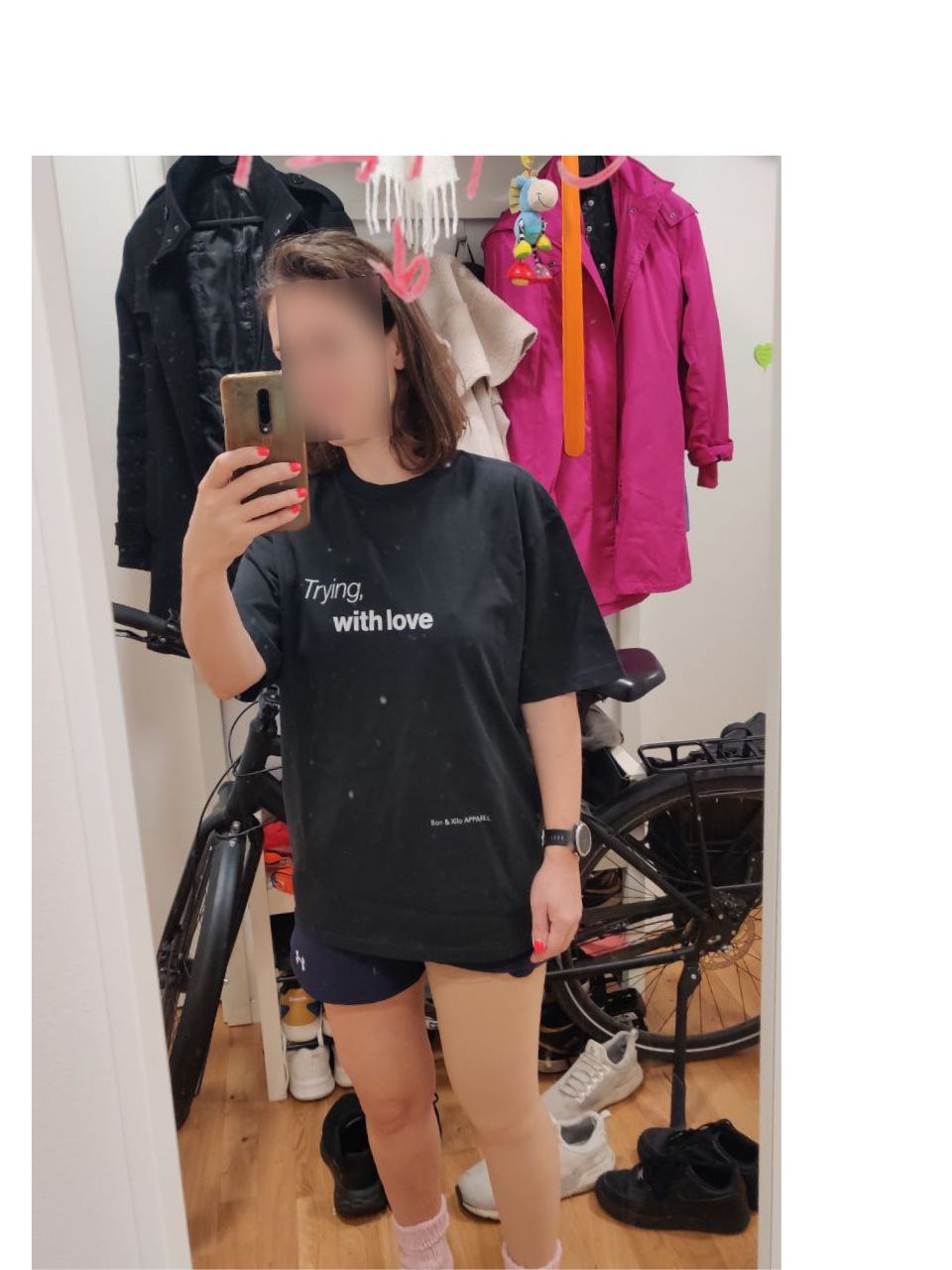 Trying, with love. Premium Oversized Unisex T-Shirt. - Love’s the effort. Not the reward.