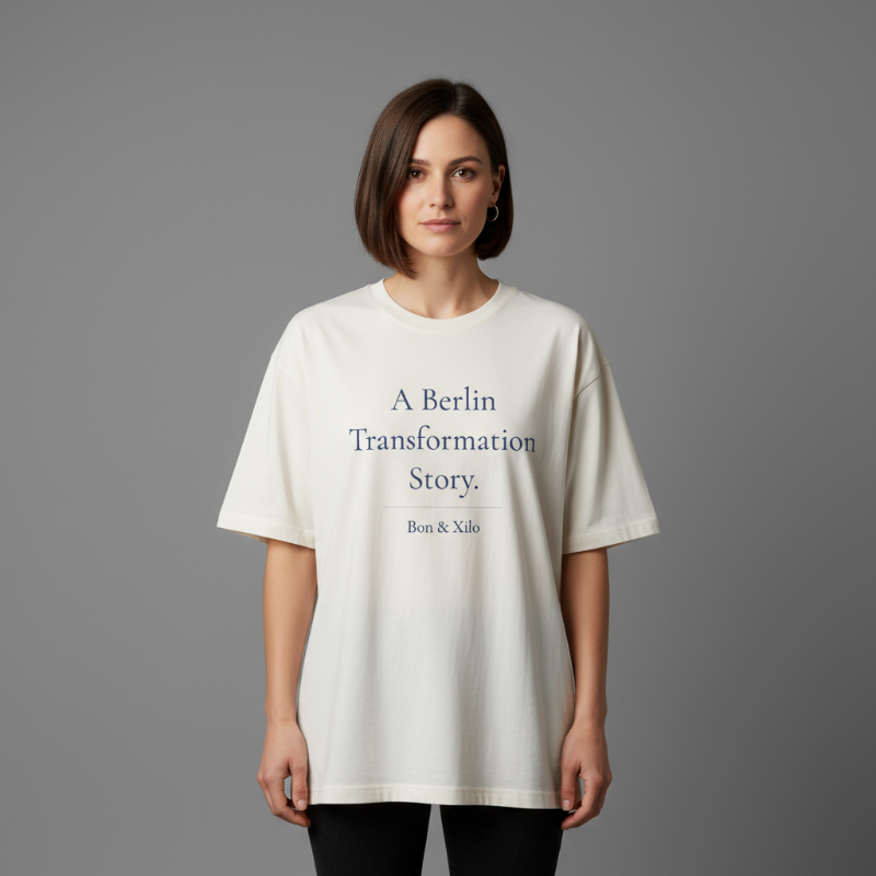 A Berlin Transformation Story. Premium Oversized Unisex T-Shirt. - A shirt about the in-between.
