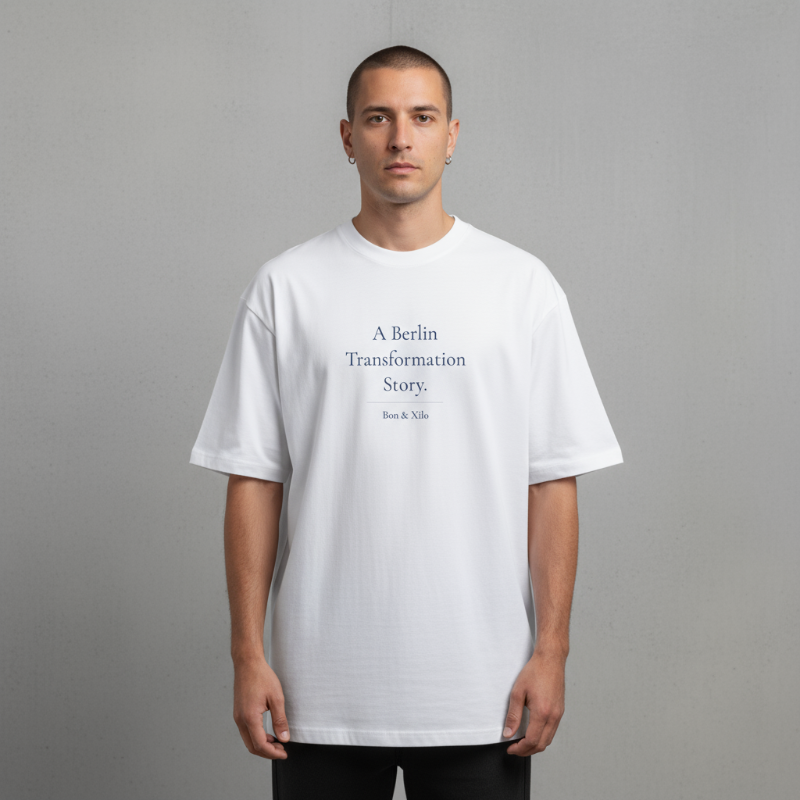 A Berlin Transformation Story. Premium Oversized Unisex T-Shirt. - A shirt about the in-between.