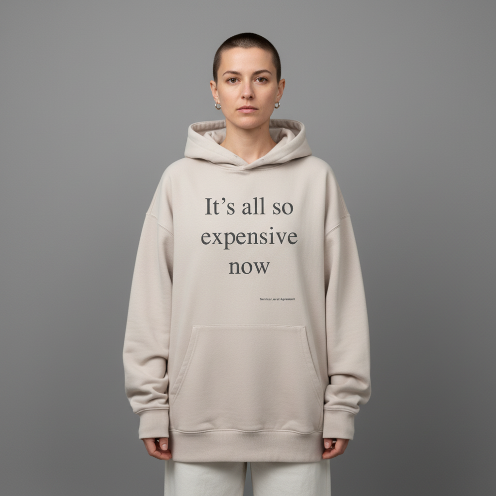 It's all so expensive. Unisex Regular Fit Premium Hoodie. - The economy’s fake, but my stress isn’t.