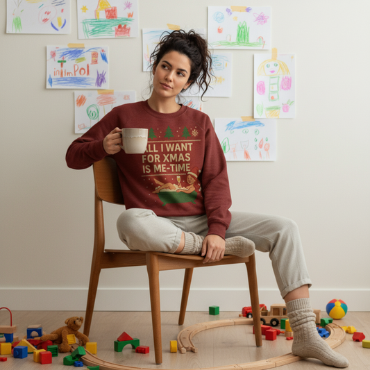 All I Want for Xmas Is Me-Time. Ugly X-Mas Sweater.