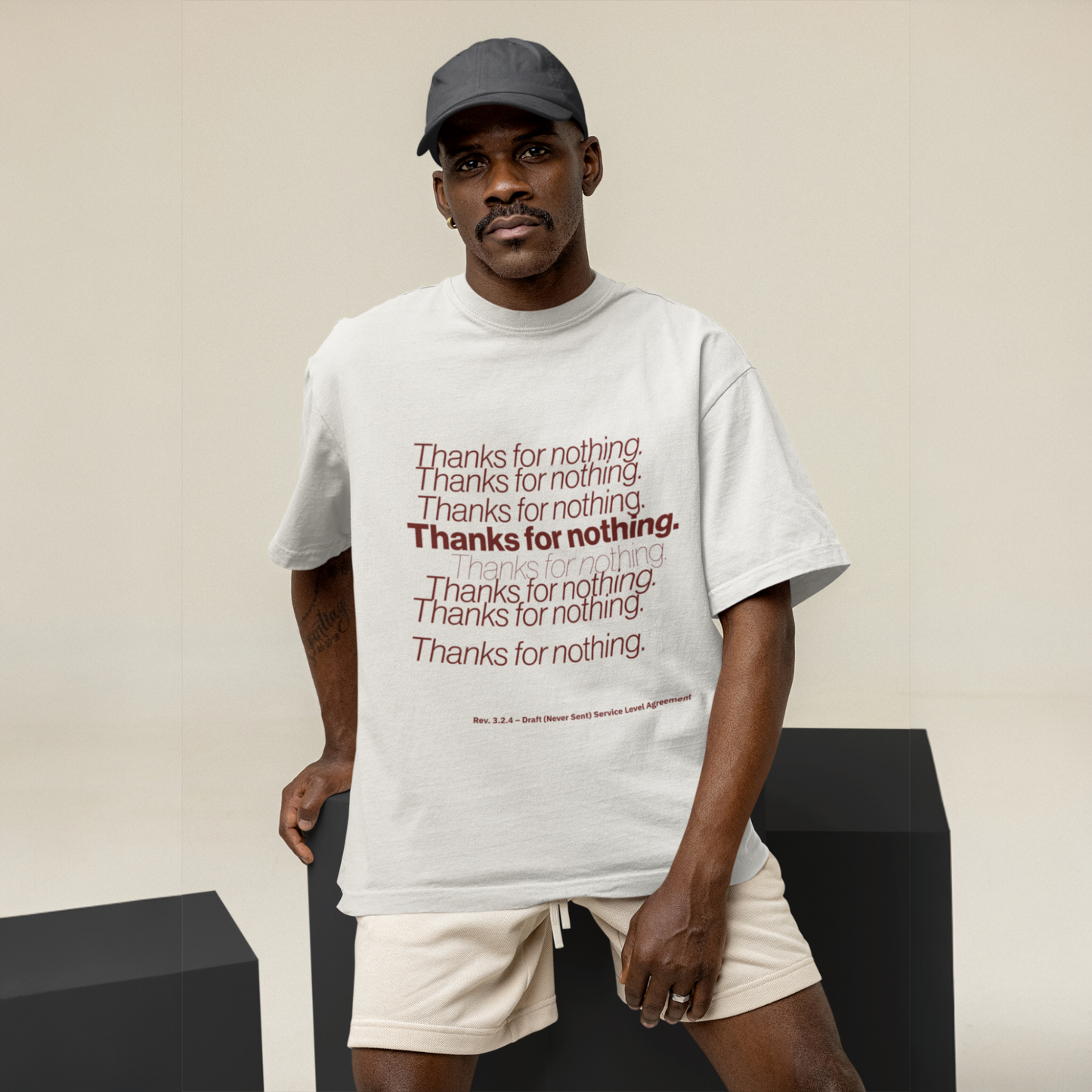 Thanks for nothing. Premium Oversized Unisex T-Shirt. - A love letter to lessons learned the hard way.